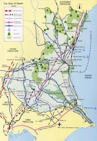 Map of Ibaraki Prefecture. Click for larger image.