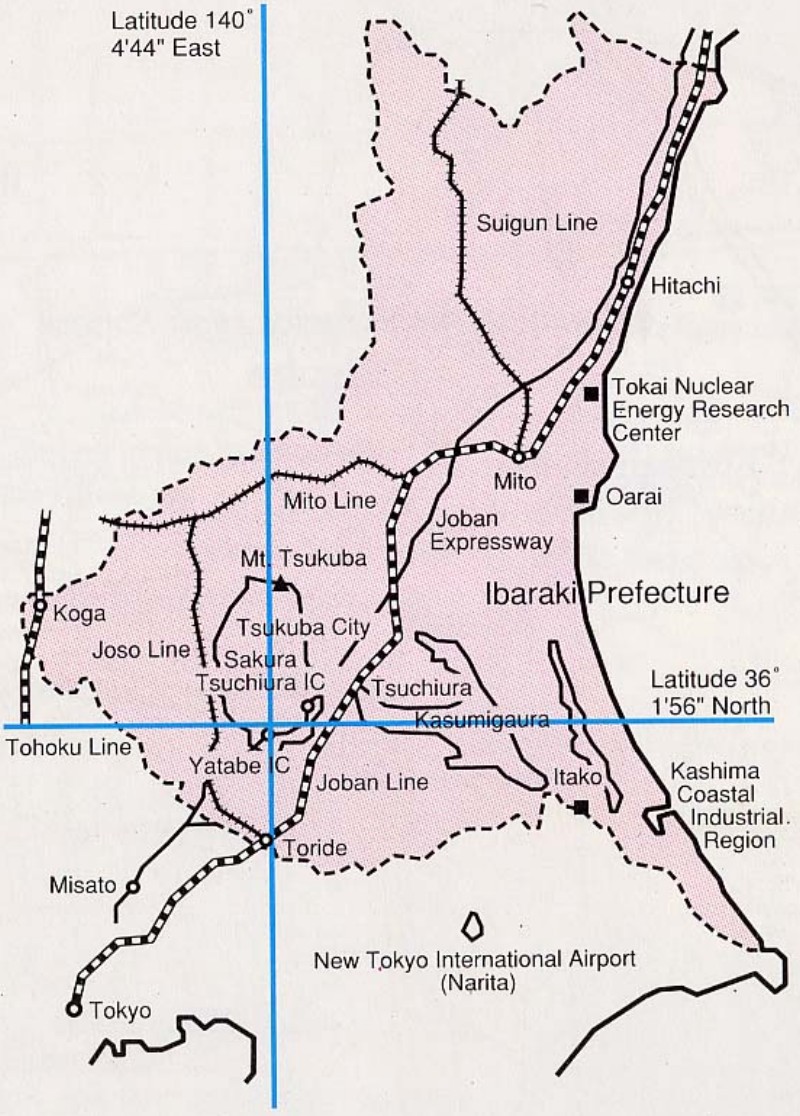 Map of Ibaraki Prefecture.