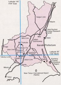 Map of Ibaraki Prefecture. Click for larger image.