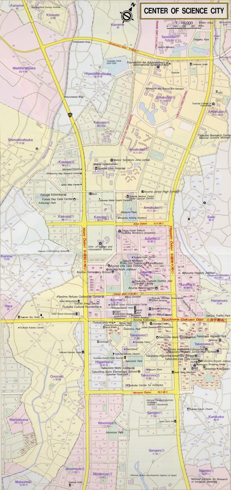 Map of Tsukuba.